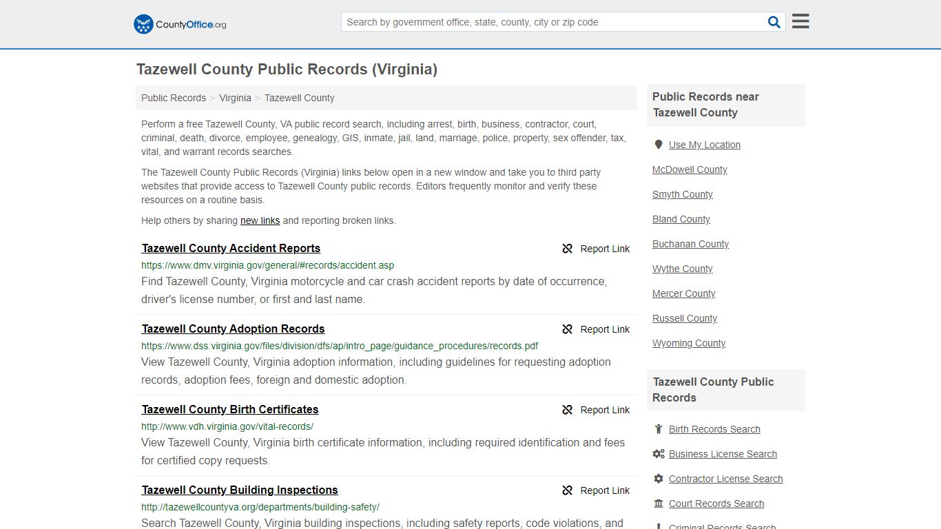 Public Records - Tazewell County, VA (Business, Criminal ...