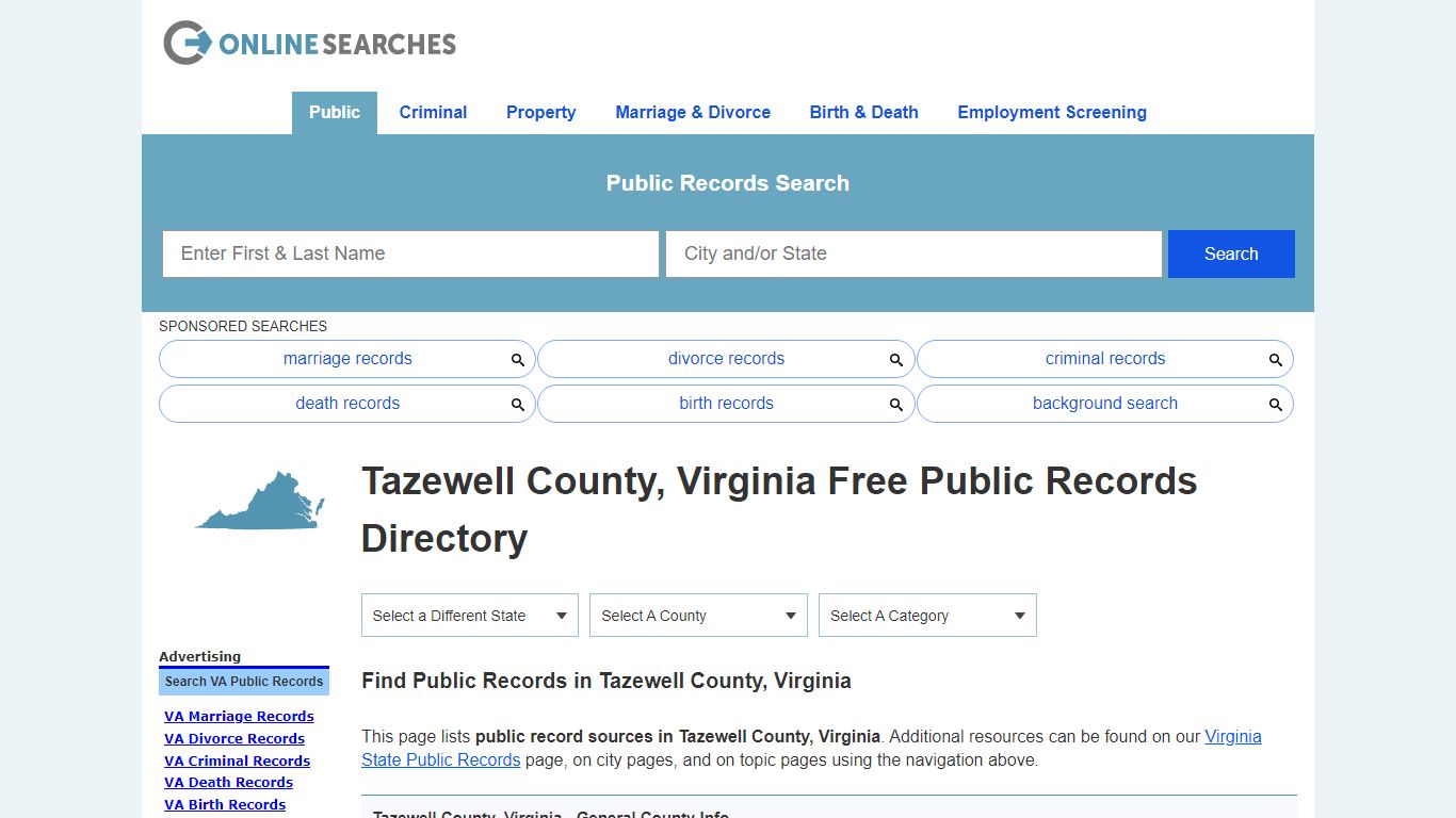 Tazewell County, Virginia Public Records Directory